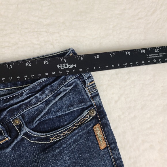 Silver Jeans Womens 29 Blue Santorini Capri Dark Wash Denim - Picture 3 of 13
